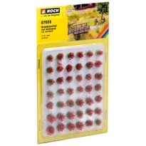 [ NO07035 ] Noch Grasbüschel "blühend", rot