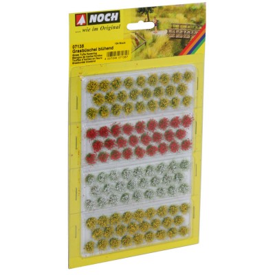 [ NO07135 ] Noch Grasbosjes bloemend geel/wit/rood 