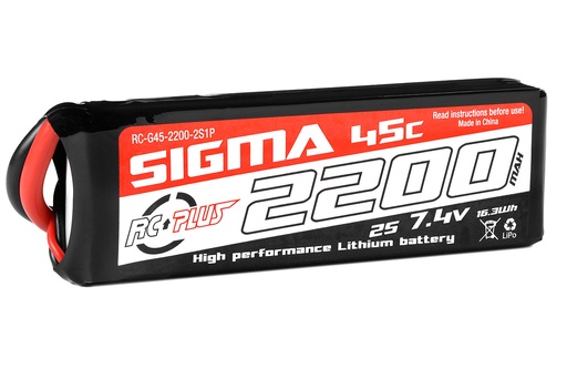 [ RC-G45-2200-2S1P ] Lipo batterij 7.4V 2200Mah 45C - XT60