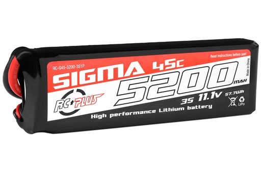 [ RC-G45-5200-3S1P ] Sigma 45C - 5200 mAh - 3S1P - 11.1V - XT-60