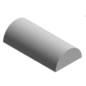 [ RA401-60 ] Raboesch PLASTIC HALF ROND VOL 5.0 mm 1 meter
