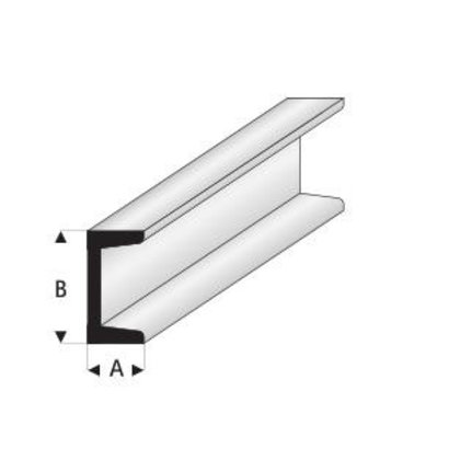 [ RA412-58 ] Raboesch PLASTIC U PROFIEL 4.0X8.0 mm 1 meter