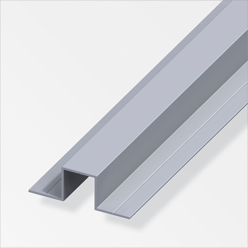 [ REM40815 ] 25962 Aluminium U-profiel 7,5 mm met 2 koppelstrips 180°   1 meter 