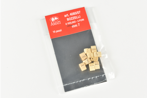 [ AMA4085/07 ] Amati vioolblokken 7 mm 3 gaatjes ramin 10st