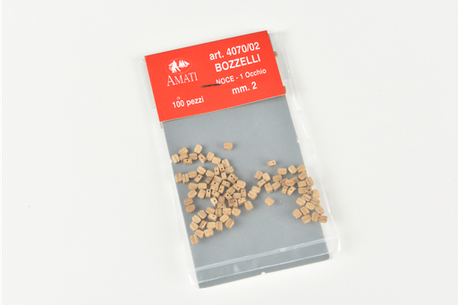 [ AMA4070/02 ] Amati walnut 1-hole block 2 mm  100pcs