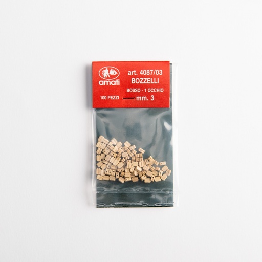 [ AMA4087/03 ] Amati Boxwood blocks mm.3-1 hole 100pcs