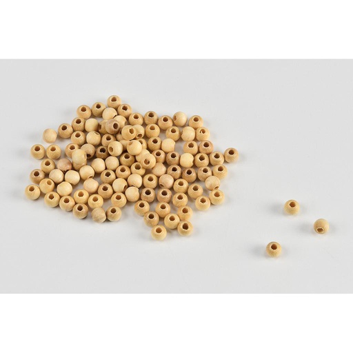 [ AMA4380/06 ] Amati wooden round ball with hole 6mm 100 pcs