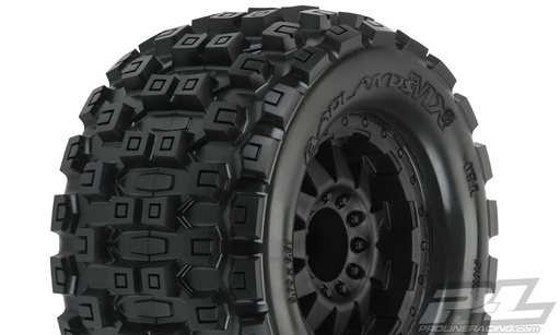 [ PR10127-13 ] Badlands MX38 3.8" all terrain tires mounted on F-11 black 17mm wheels - front or rear