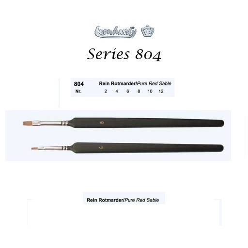 [ PENSEELZWBR8 ] Leonhardy 804 marter haar penseel 8, driehoek handvat (1st)