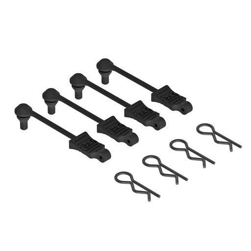 [ AR390165 ]Arrma -  Body Clip Retainer 1/10 Scale Black - 4 pcs - ARAC3445