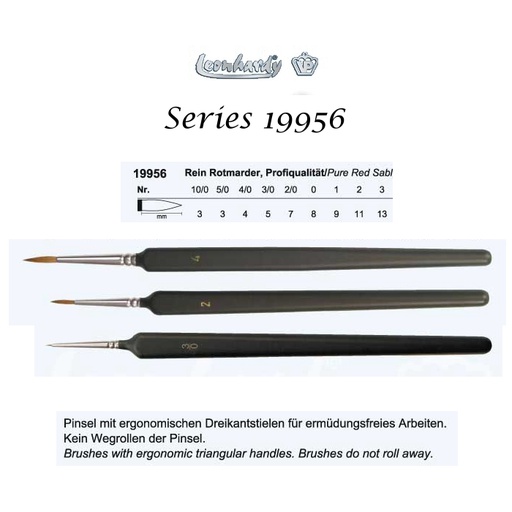 [ PENSEELZWPU10/0 ] Leonhardy 19942 marter haar penseel 10/0, driehoek handvat (1st)