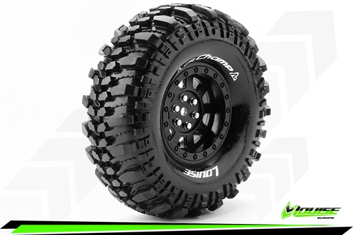 [ PROLR-T3231VB ] CR-CHAMP - 1/10 - Crawler Banden Set - Super Soft - 1.9" Velgen Zwart - Hex 12mm