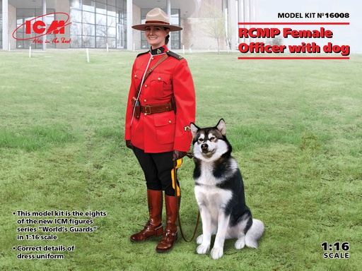 [ ICM16008 ] ICM RCMP female officer with dog 1/16