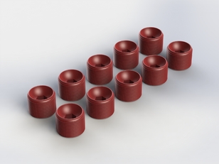 [ AR330335 ]Arrma -  Hub Nut Red - 10 pcs - Nero