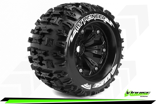 [ PROLR-T3218BH ] Louise RC - MT-ROCKET - 1-8 Monster Truck Tire Set - Mounted - Medium - 3.8" Rims - 1/2"-Offset