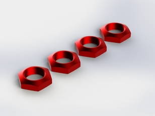 [ AR330360 ]Arrma -  Aluminum Wheel Nut 17mm Red - 4 pcs - Nero - ARAC9428