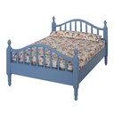 [ MM41370 ] Mini Mundus Tweepersoonsbed blauw 1/12