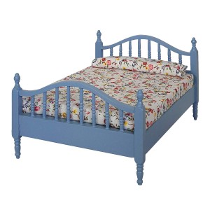 [ MM41370 ] Mini Mundus Tweepersoonsbed blauw 1/12