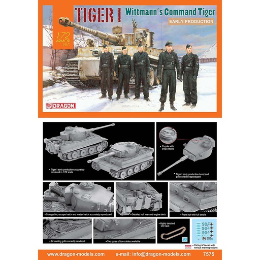 [ DRA7575 ] TIGER I  wittmann's command tiger 1/72