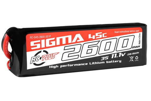 [ RC-G45-2600-3S1P ] LIPO 2600 mAh - 11.1 V - XT60