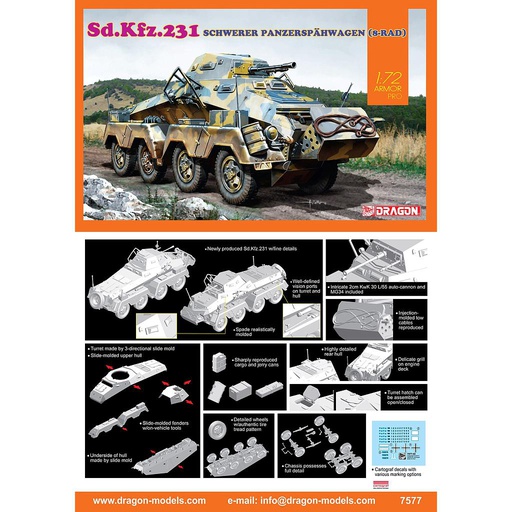 [ DRA7577 ] Sd.Kfz.231 schwerer panzerspähwagen (8-rad) 1/72