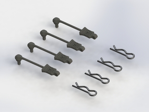 [ AR390178 ]Arrma -  Body Clip Retainer 1/8 Scale Black - 4 pcs - ARAC3447