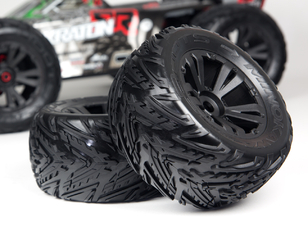 [ AR550034 ]Arrma -  Minokawa MT 6S Tire Wheel Glued Black - 2 pcs - ARAC9649