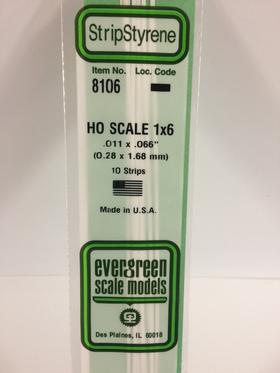 [ EG8106 ] Evergreen styrene strip 0.28x1.68x35.5mm 10st