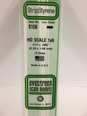 [ EG8106 ] Evergreen styrene strip 0.28x1.68x350mm 10st