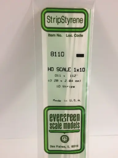 [ EG8110 ] Evergreen styrene strip 0.28x2.84x35.5mm 10st