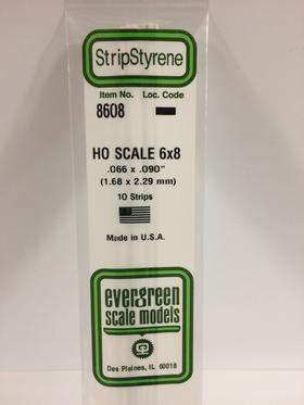 [ EG8608 ] Evergreen styrene strips 1.68x2.29x35.5mm 10st
