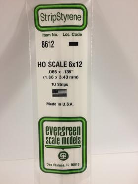 [ EG8612 ] Evergreen styrene strip 1.68x3.43x35.5mm 10st