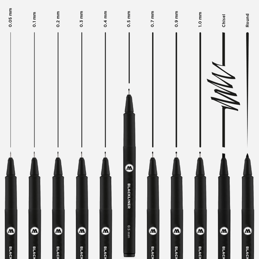 [ MOL703201 ] Molotow blackliner 0.05 mm verfstift