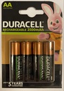 [ DURACELLDX1500 ] HERLAADBARE AA BATTERIJEN - 4ST - 2500 mAh