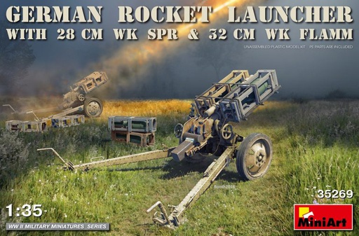 [ MINIART35269 ] German rocket launcher with 28 cm wk spr &amp; 32 cm wk flam 1/35