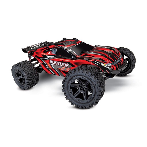 [ TRX-67064-1R ] Traxxas Rustler 4x4 1/10 scale 4wd stadium truck, with battery & charger - RED