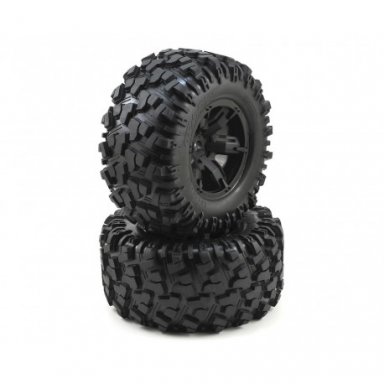 [ TRX-7772X ] Traxxas Tires & wheels, assembled, glued (Xmaxx black wheels)