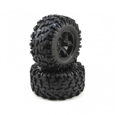 [ TRX-7772X ] Traxxas Tires &amp; wheels, assembled, glued (Xmaxx black wheels)