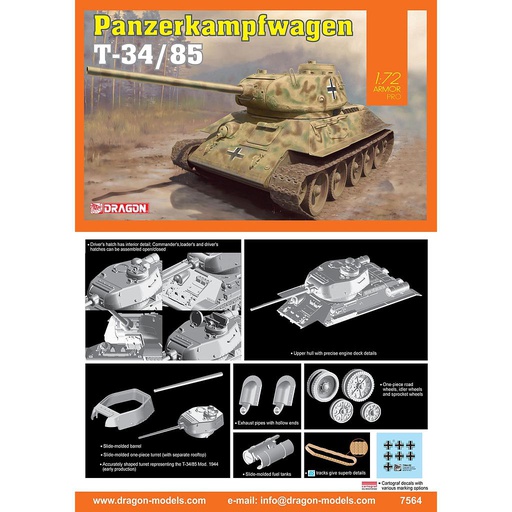 [ DRA7564 ] Panzerkampfwagen T-34/85 - Dragon