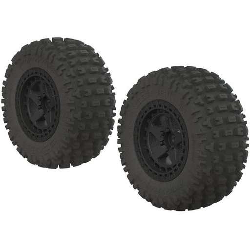 [ AR550042 ] Arrma FORTRESS SC TIRE SET GLUED BLACK - ARAC9630