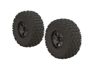[ AR550043 ] Arrma FORTRESS SC TIRE SET GLUED BLACK CHROME - ARAC9631