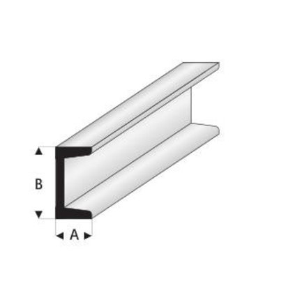 [ RA412-56 ] Raboesch PLASTIC U PROFIEL 2.5X5.0 mm 1 meter