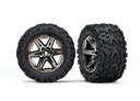 [ TRX-6773X ] Traxxas Tires & wheels, assembled, glued (2.8) RXT black chrome wheels, talon extreme-TRX6773X