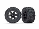 [ TRX-6773 ] Traxxas Tires & wheels, assembled, glued (2.8) (Rustler 4x4 black wheels, talon extreme)-TRX6773 