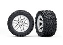 [ TRX-6774R ] Traxxas Tires & wheels, assembled, glued 2.8 (RXT satin chrome wheels, talon extreme)-TRX6774R