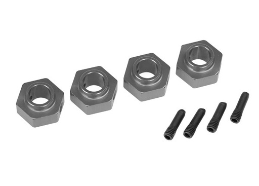 [ TRX-8269A ] Traxxas Wheel hubs, 12mm hex, 6061-T6 alu charcoal grey anodized (4) - TRX8269A
