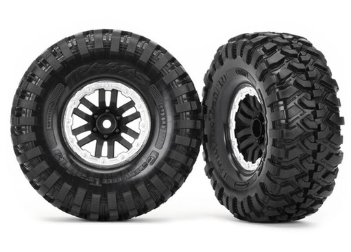 [ TRX-8272X ] Traxxas Tires &amp; wheels, assembled, glued (TRX-4 satin beadlock wheels, canyon trail 1.9 (2) - TRX8272X