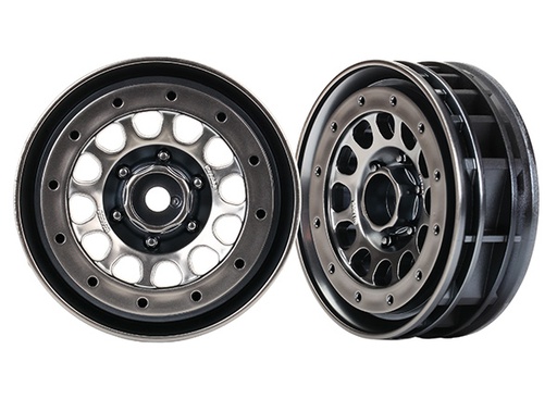 [ TRX-8173 ] Traxxas Wheels, method 105, 1.9 (black chrome, beadlock) beadlock rings not included - TRX8173