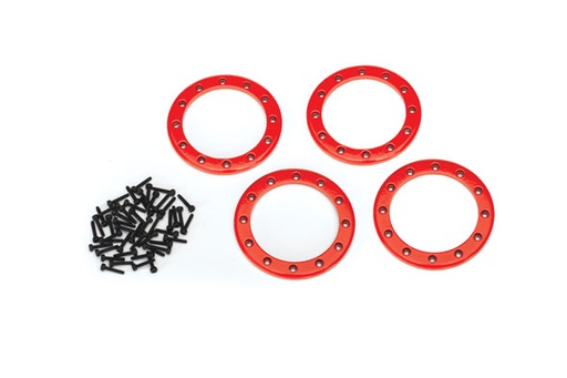 [ TRX-8168R ] Traxxas Beadlock rings, red aluminium (4) - TRX8168R