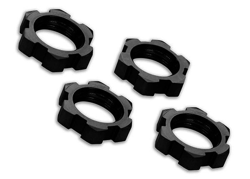 [ TRX-7758A ] Traxxas wheel nuts splined 17mm black (4)